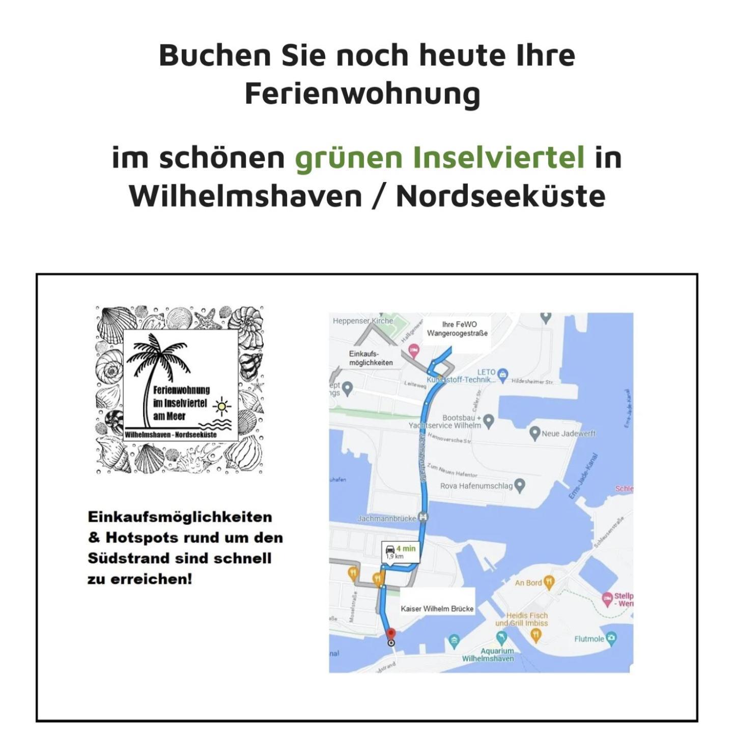 Inselviertel In Bester Lage - Selbstaendiger Check In Moeglich Apartment Wilhelmshaven